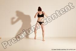 Underwear Martial art Woman White Moving poses Average long brown Dynamic poses Academic